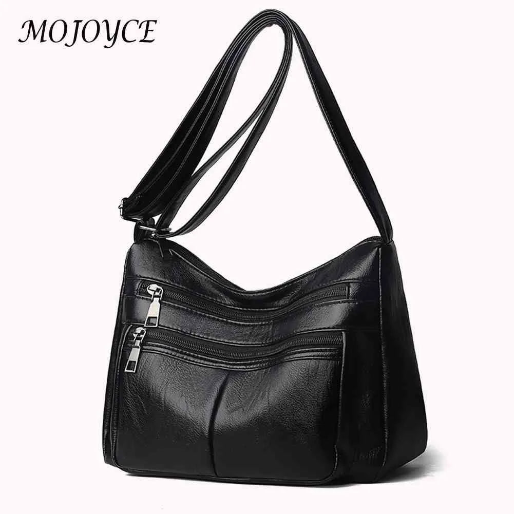 Vintage PU Leather Shoulder Bag Women Large Capacity Tote Handbag
