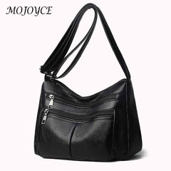 Vintage PU Leather Shoulder Bag Women Large Capacity Tote Handbag