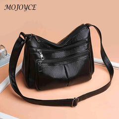 Vintage PU Leather Shoulder Bag Women Large Capacity Tote Handbag