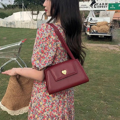 Vintage PU Leather Women Underarm Bag Ladies Flap Shoulder Messenger Bag