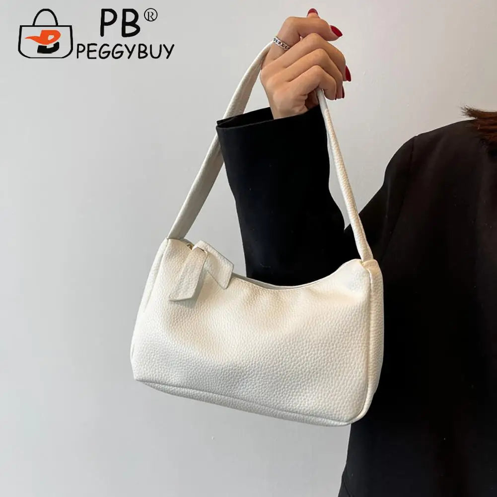 Vintage PU Leather Women's Shoulder Underarm Bag Solid Small Square Purse