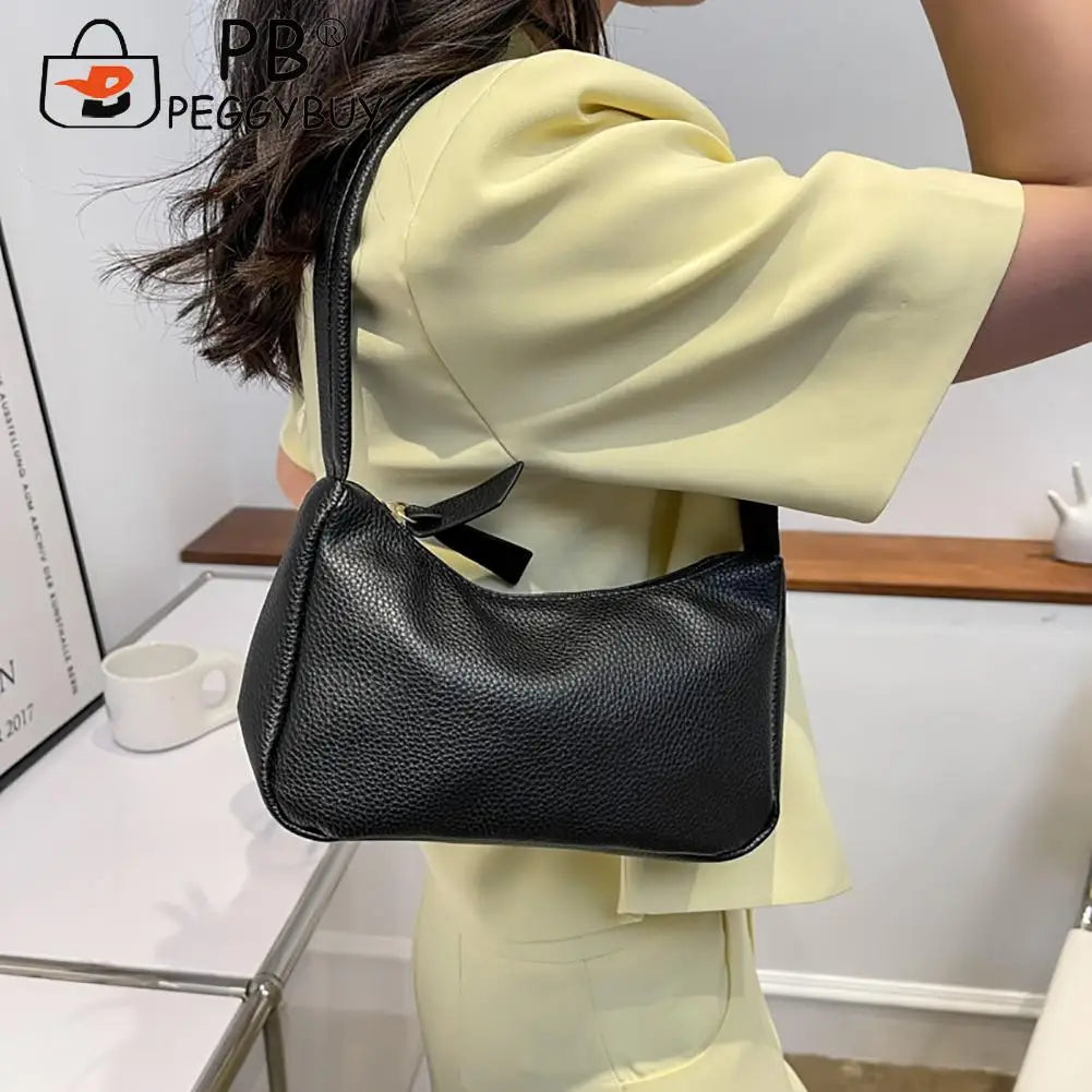 Vintage PU Leather Women's Shoulder Underarm Bag Solid Small Square Purse
