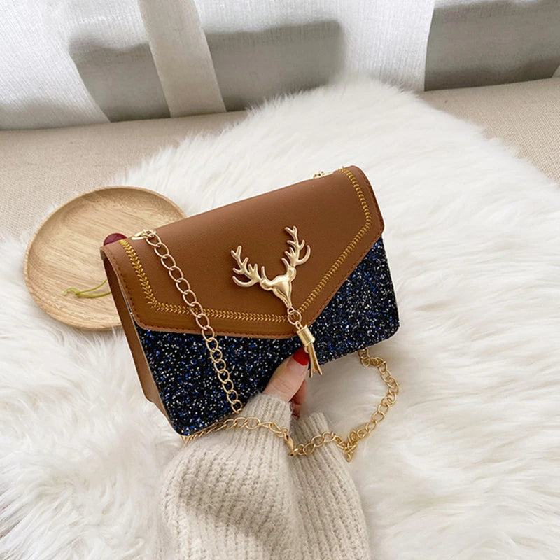 Vintage Printing Handbag Messenger Bags For Women Pu Leather Crossbody Bag