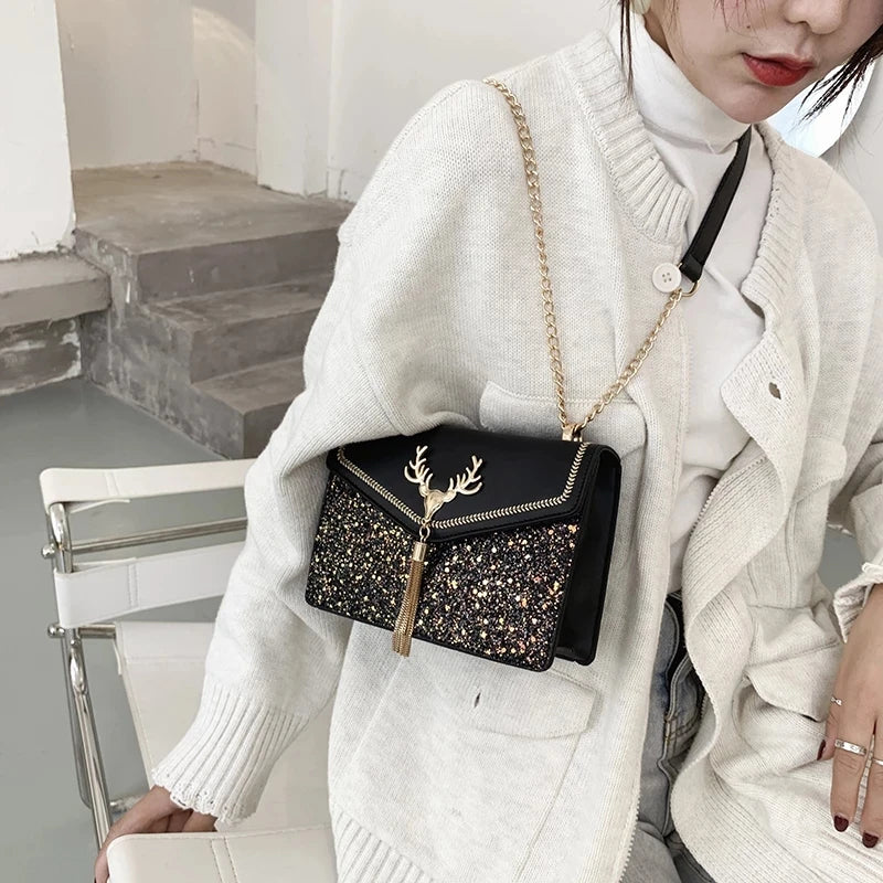 Vintage Printing Handbag Messenger Bags For Women Pu Leather Crossbody Bag