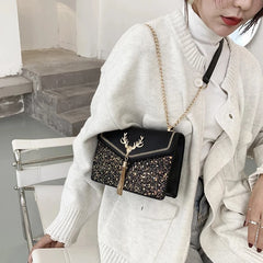Vintage Printing Handbag Messenger Bags For Women Pu Leather Crossbody Bag