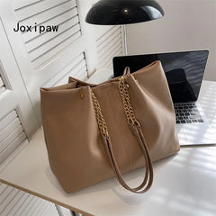 Vintage Pu Leather Large Capacity Shoulder Bag for Women