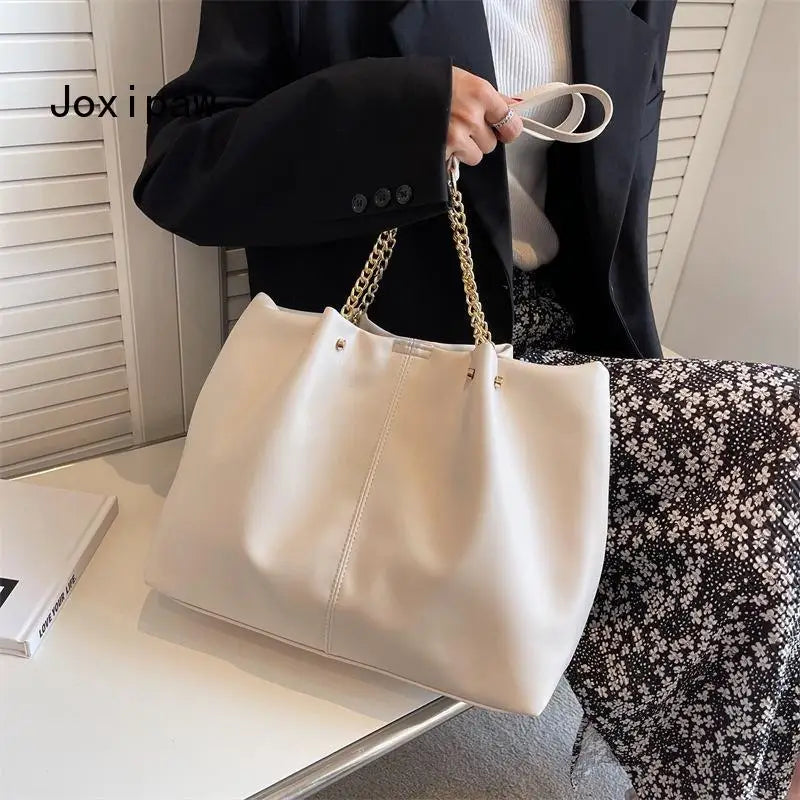 Vintage Pu Leather Large Capacity Shoulder Bag for Women