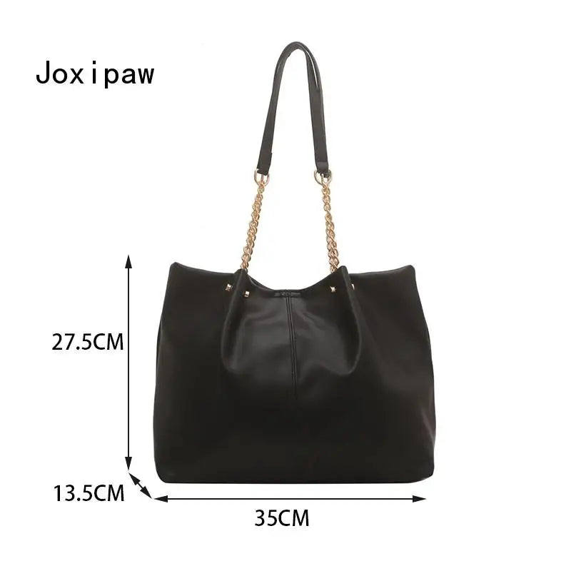 Vintage Pu Leather Large Capacity Shoulder Bag for Women