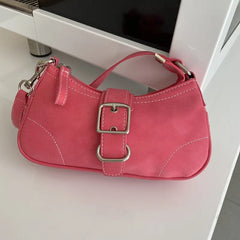 Vintage Rose Red Chain Shoulder Bag Female Clutch Purse Handbags
