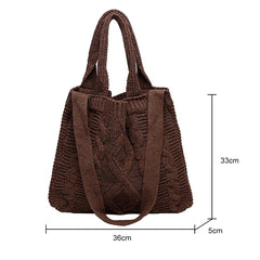 Vintage Knitted Crossbody Handbags Top-handle Bags Large Capacity Portable Purse
