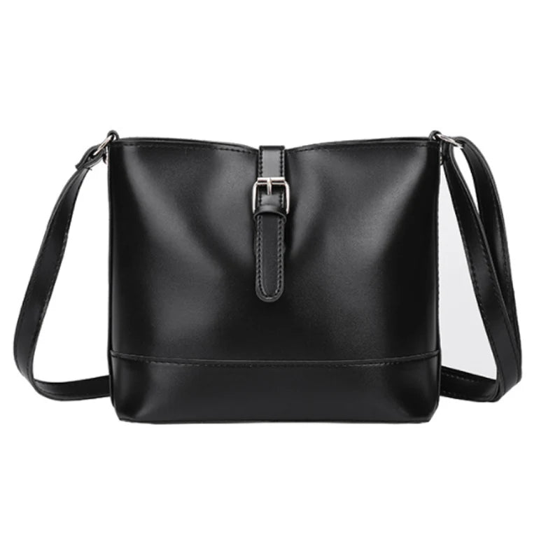 Vintage PU Leather Bucket Crossbody Bags for Women Lady Shoulder Bags