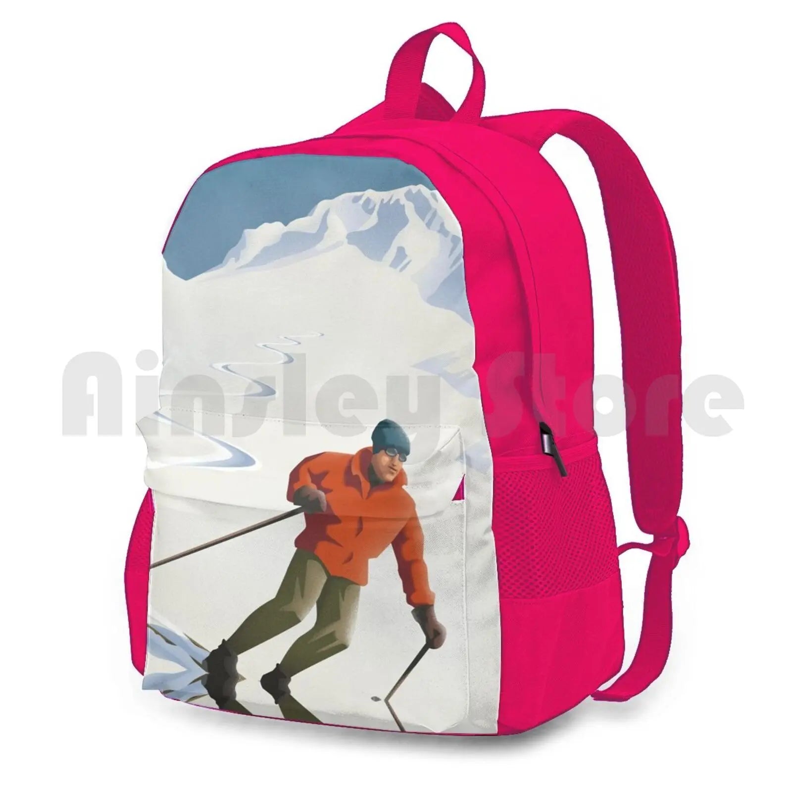 Vintage Ski Mount Hood Travel Poster Outdoor Hiking Backpack