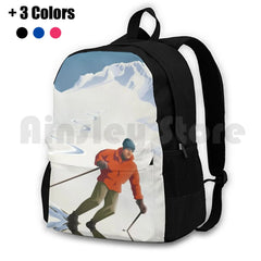 Vintage Ski Mount Hood Travel Poster Outdoor Hiking Backpack