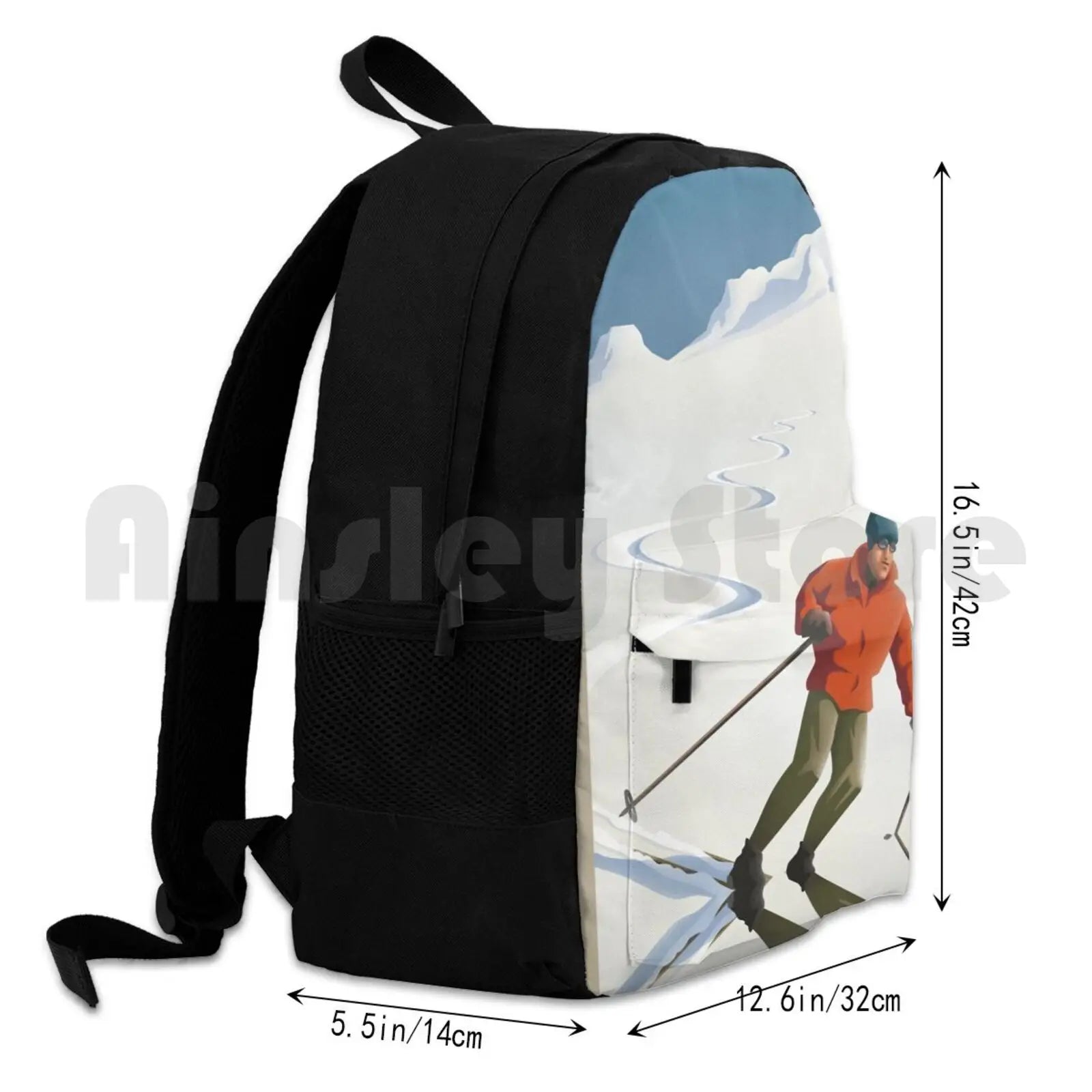 Vintage Ski Mount Hood Travel Poster Outdoor Hiking Backpack
