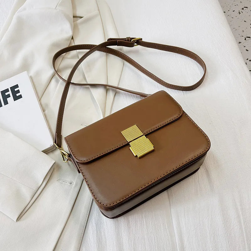 Vintage Small Flap Crossbody Bag for Women Classic Shoulder Handbag Purse
