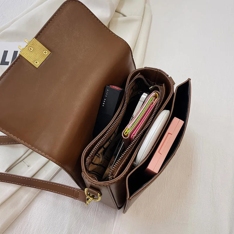 Vintage Small Flap Crossbody Bag for Women Classic Shoulder Handbag Purse