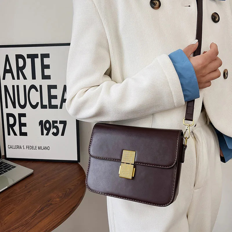 Vintage Small Flap Crossbody Bag for Women Classic Shoulder Handbag Purse
