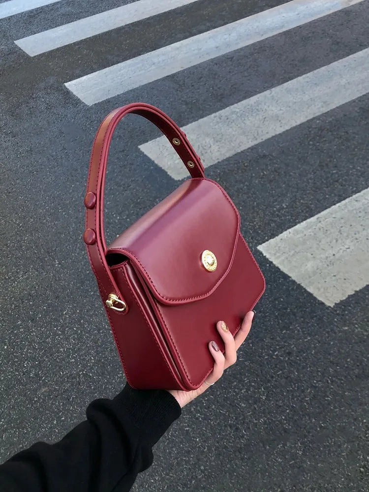Small Square Messenger Bag for Women Ladies Top-handle Crossbody Bag