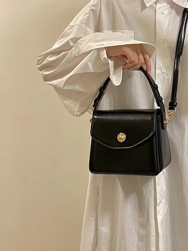 Small Square Messenger Bag for Women Ladies Top-handle Crossbody Bag