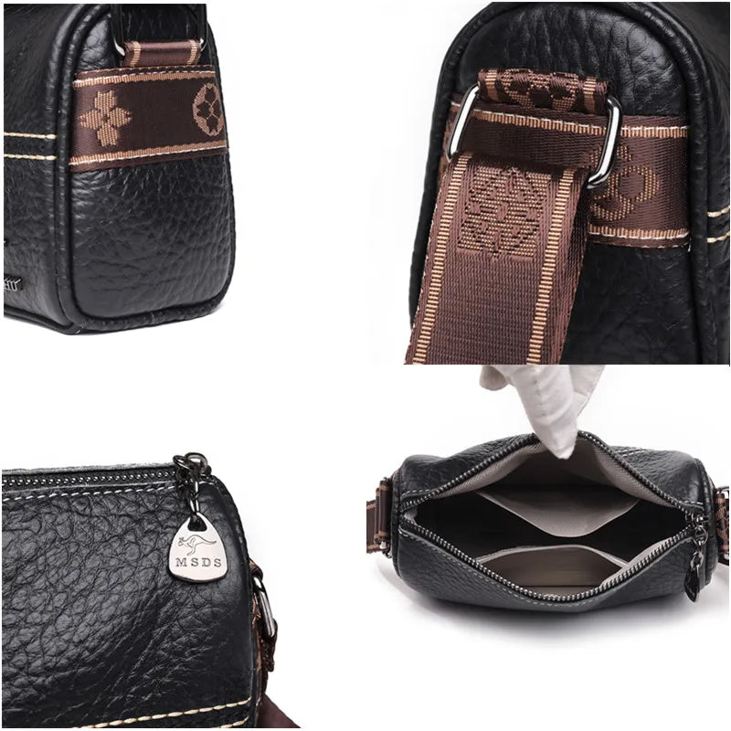 Vintage Soft Leather Women Shoulder Crossbody Bags Solid Leather Ladies Handbags