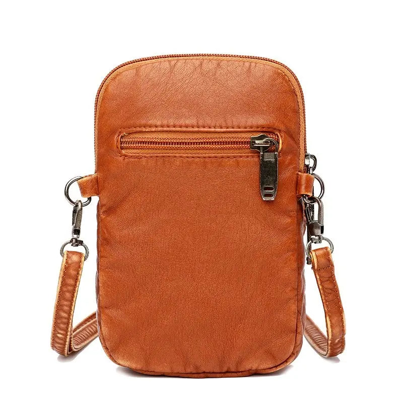 Vintage Soft Leather Crossbody Bags Small Size Shoulder Wallet Bags Women