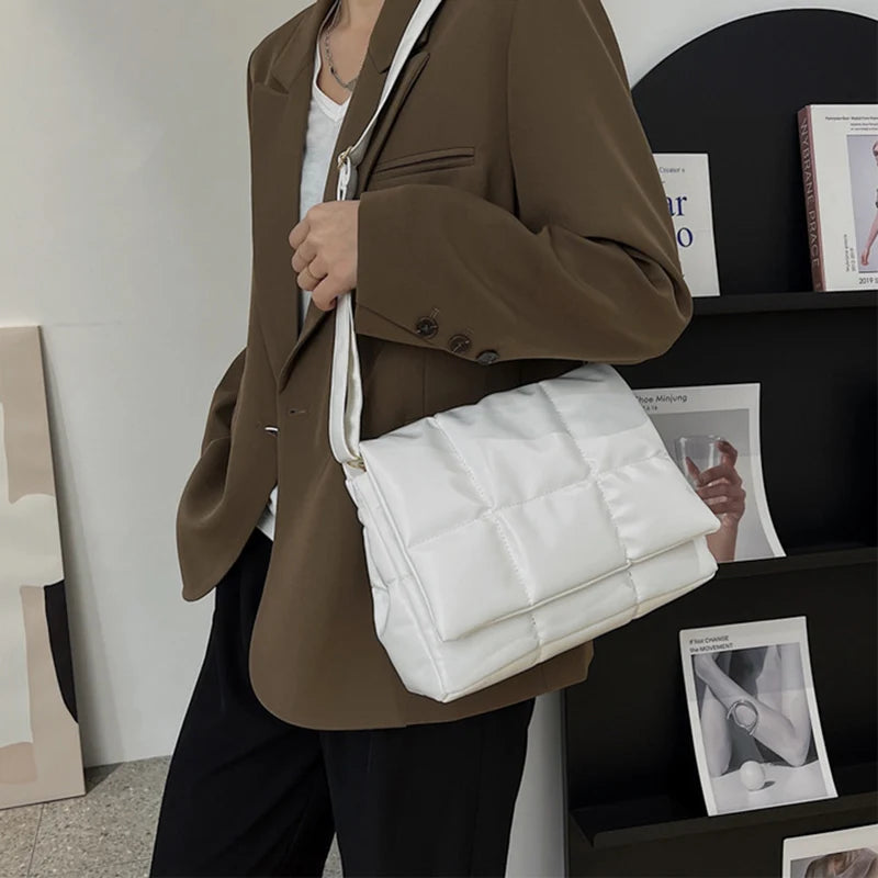 Vintage Space Shoulder Bags For Women Pu Leather Armpit Handbag Purse