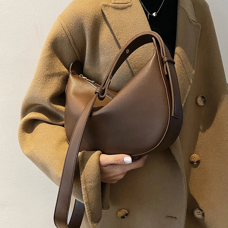 Vintage Square Crossbody Bag PU Leather Women's Handbag