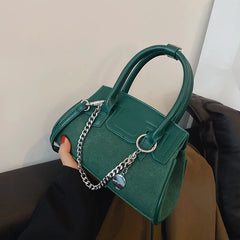 Vintage Square Tote Bag Matte PU Leather Women's Handbag