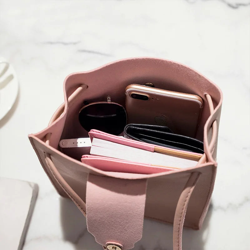 Vintage Tassel Crossbody Bucket Bag Female Shoulder Handbag