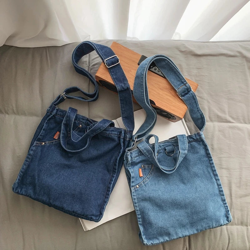 Vintage Denim Women's Crossbody Bag Satchel Handbag