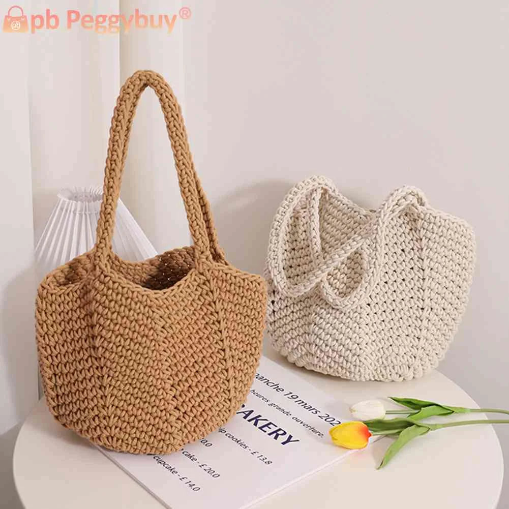 Vintage Weaving Hand Bag Style Knitting Handbags for Seaside Vacation