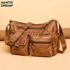 Vintage Women Bags Soft PU Leather Handbags Female Crossbody Bags
