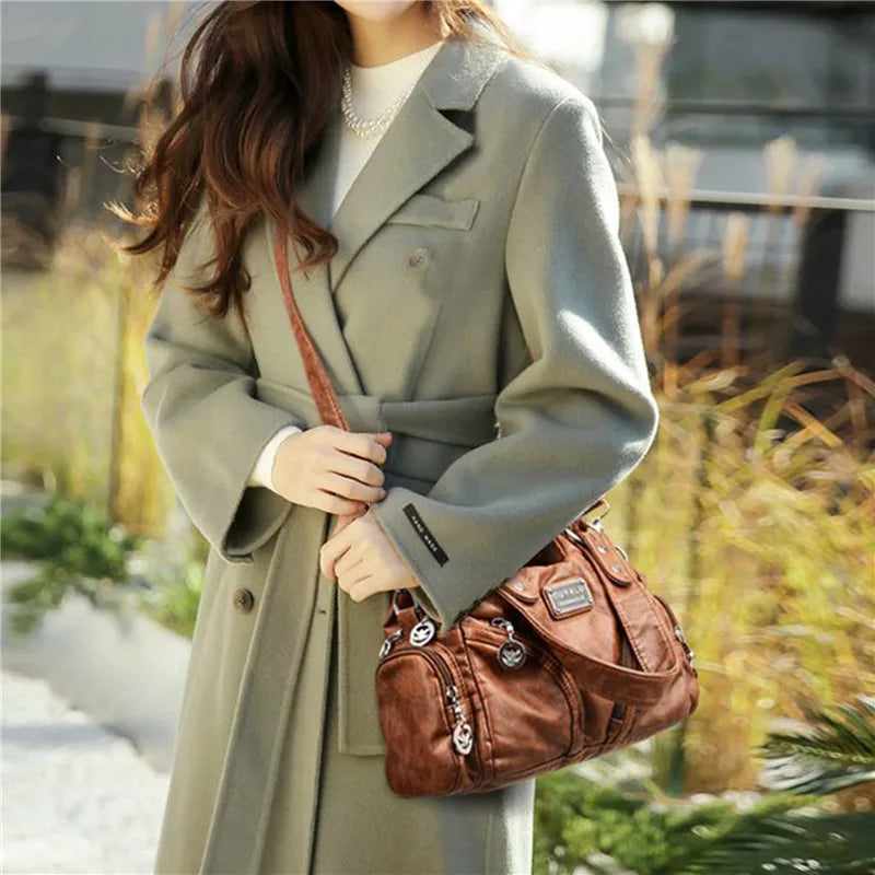Vintage Women Shoulder Bags Top-Handle Crossbody Purses