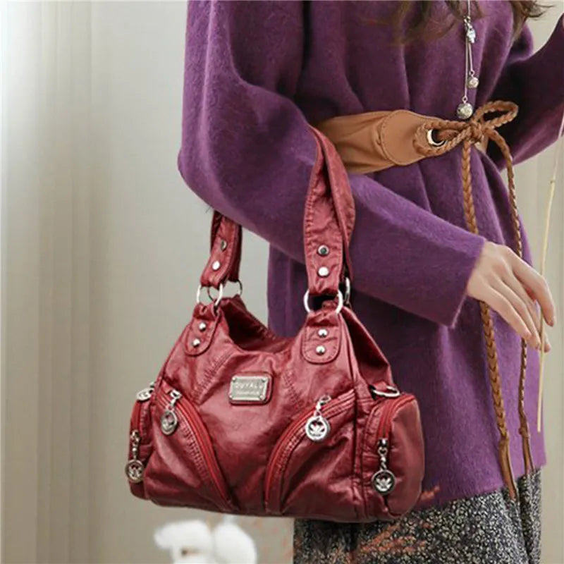 Vintage Women Shoulder Bags Top-Handle Crossbody Purses