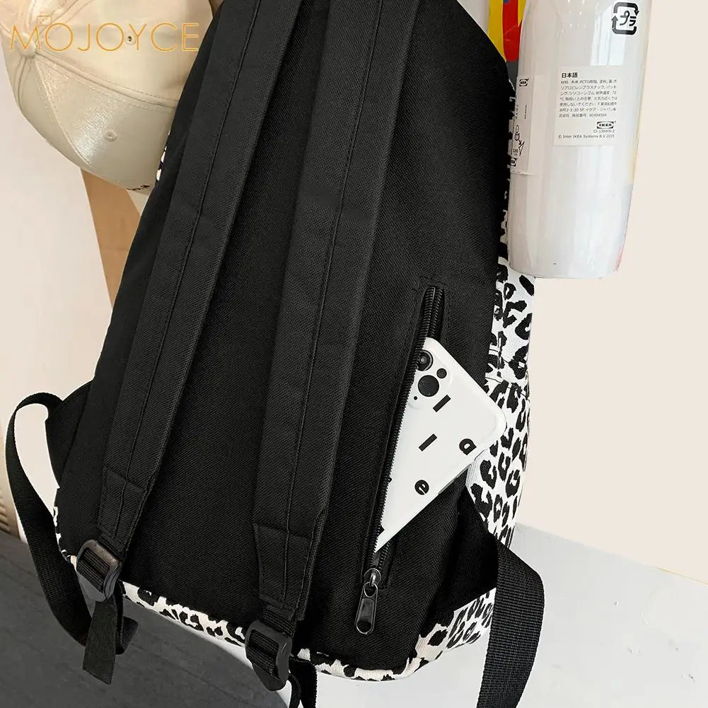 Vintage Canvas Printing Rucksack Handbag Casual Women Large Knapsack