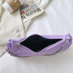 Vintage Women Casual PU Leather Chain Purse Underarm Shoulder Bag
