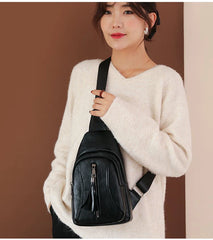 Vintage Women Chest Packs PU Leather Crossbody Bags