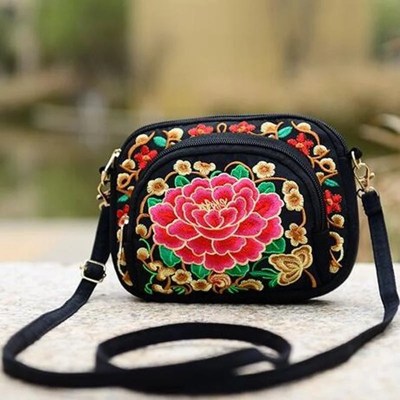 Vintage Hmong Tote Messenger Embroidery Shoulder Bag Boho