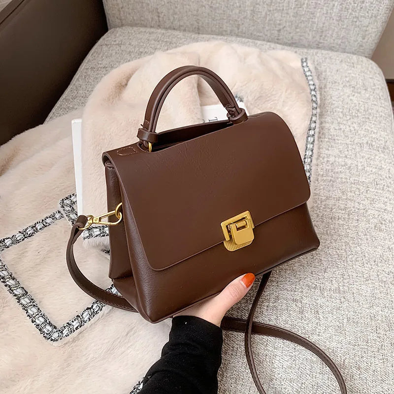 Vintage Women Handbags All-match Square Shoulder Bag Ladies Texture Messenger Ba
