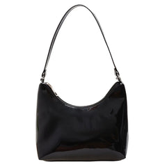Vintage Women Patent Shoulder Underarm Bag PU Leather Casual Mini Tote Bag