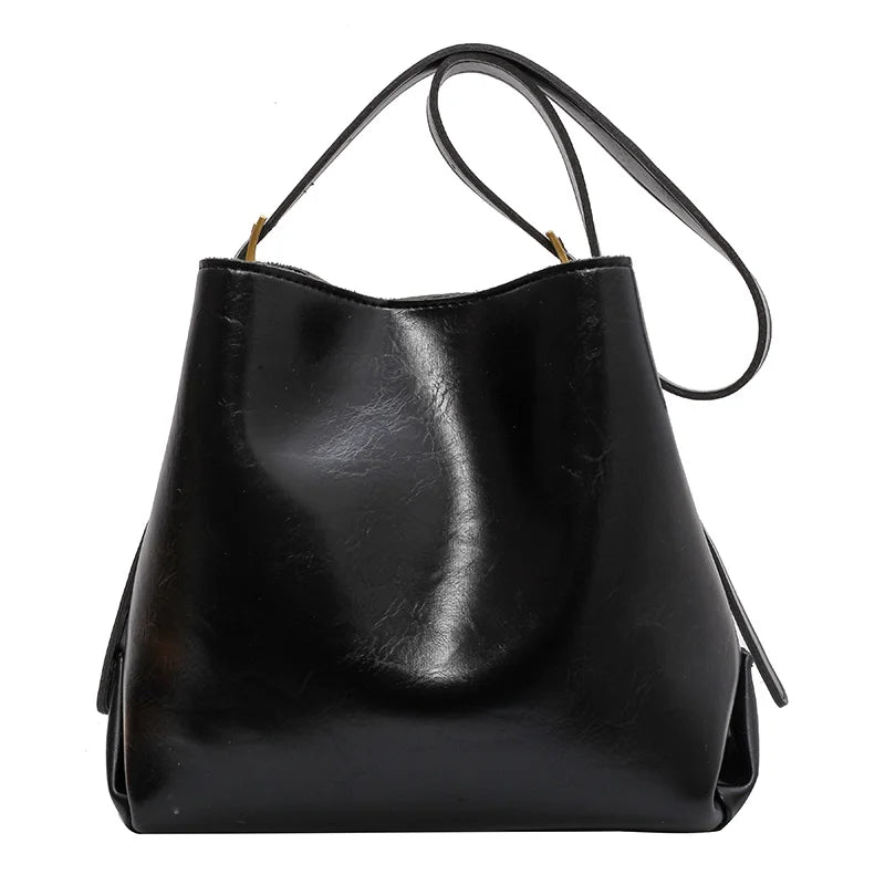 Vintage Women Pu Leather Handbags Large Capacity Crossbody Bag