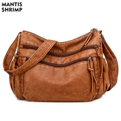 Vintage Women Shoulder Bag Pu Leather Crossbody Bag Lady Handbag