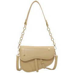 Vintage Crocodile Saddle Shoulder Bag for Women