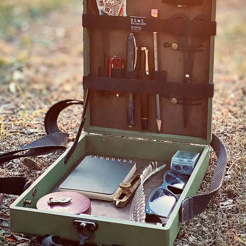 Vintage Writers Messenger Wood Box Briefcase Storage Boxes