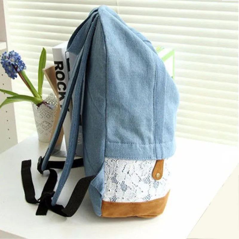 Vintage Denim Backpack for Women