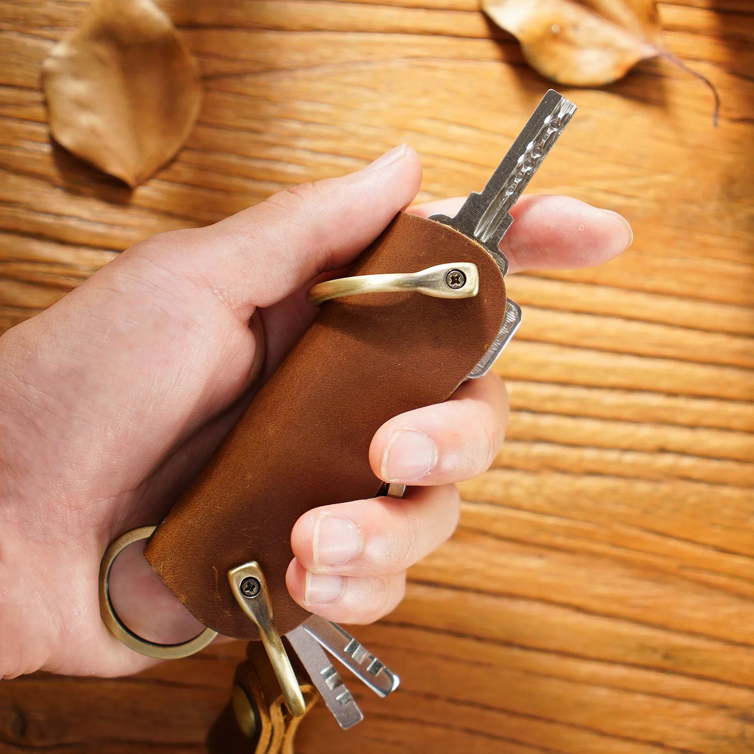 Vintage Leather Key Bag, Manual Key Storage Bag, Car Key Bag