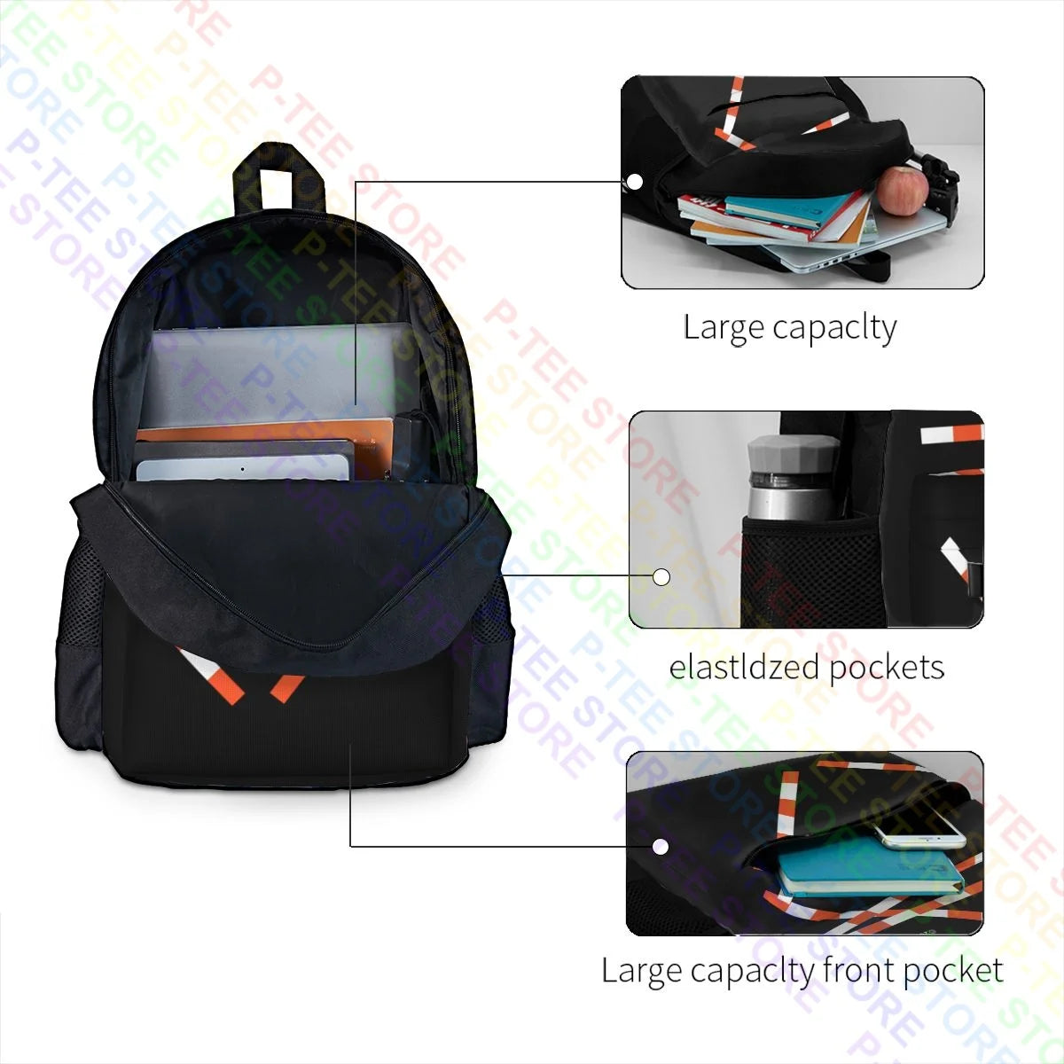 Virgil Abloh X Mca Fos Lines Large Capacity Backpack Eco Friendly