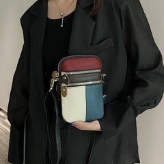 Mini Shoulder Bag Crossbody Leather Zipper Wrist Purse Female Pouch