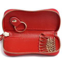 Litchi Leather Key Wallet with 6 Key Hooks