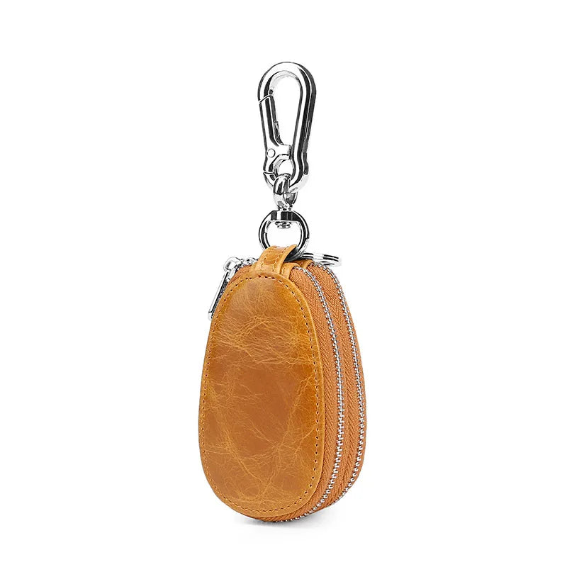 Leather Car Key Organize Mini Double Layer Home Key Holder Wallet